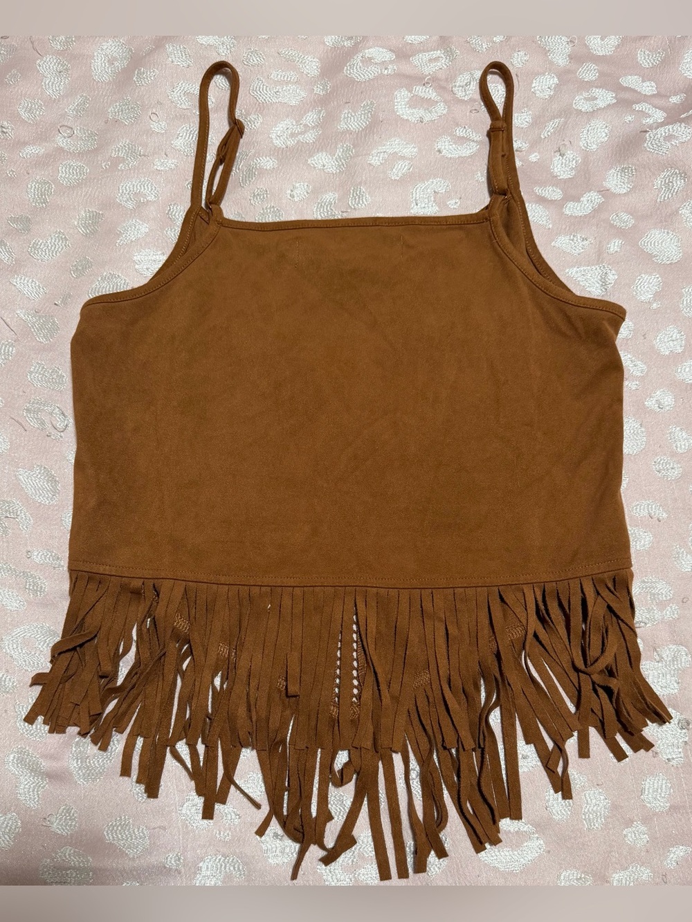 Idyllwind Boot Stitch Faux Suede Fringe Tank Top Size Small - Picture 5 of 7